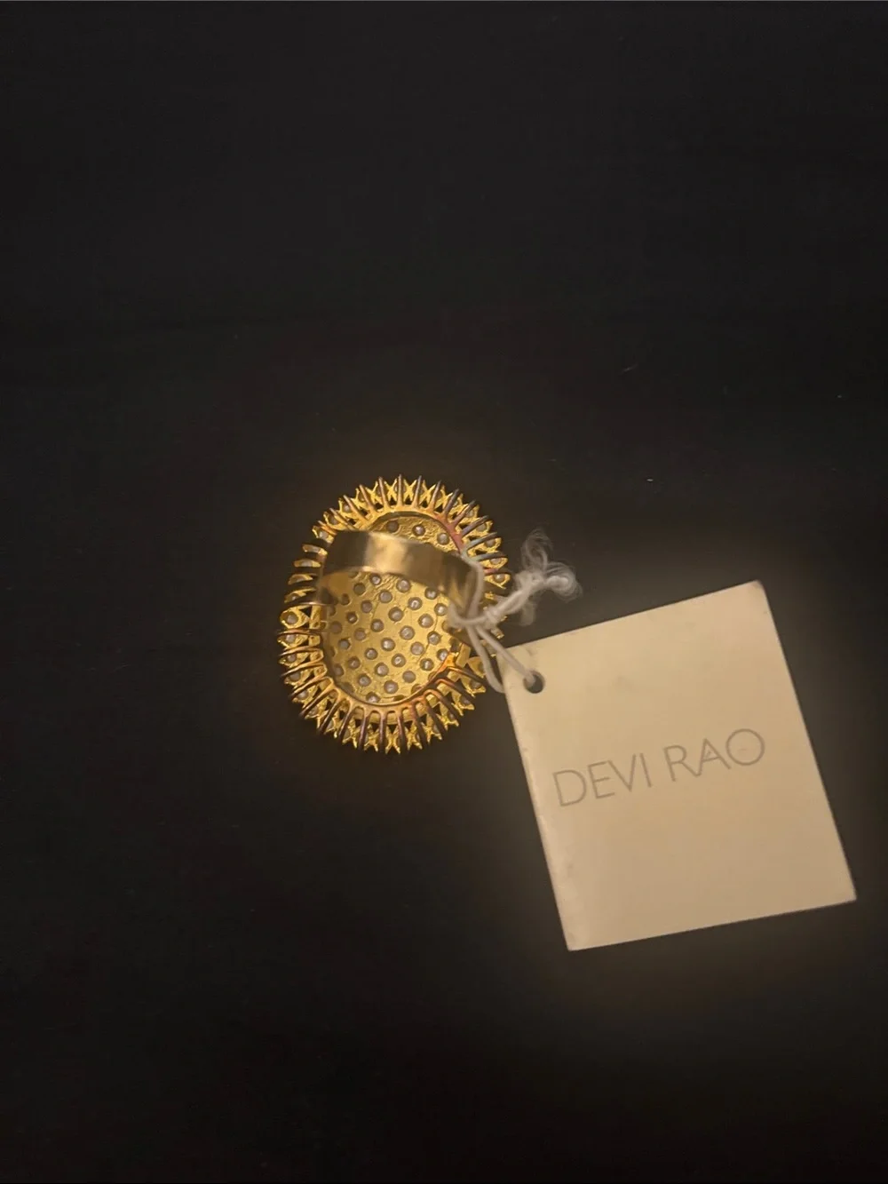 Devi Rao Gold Dipped Pearl Cluster Statement Ring